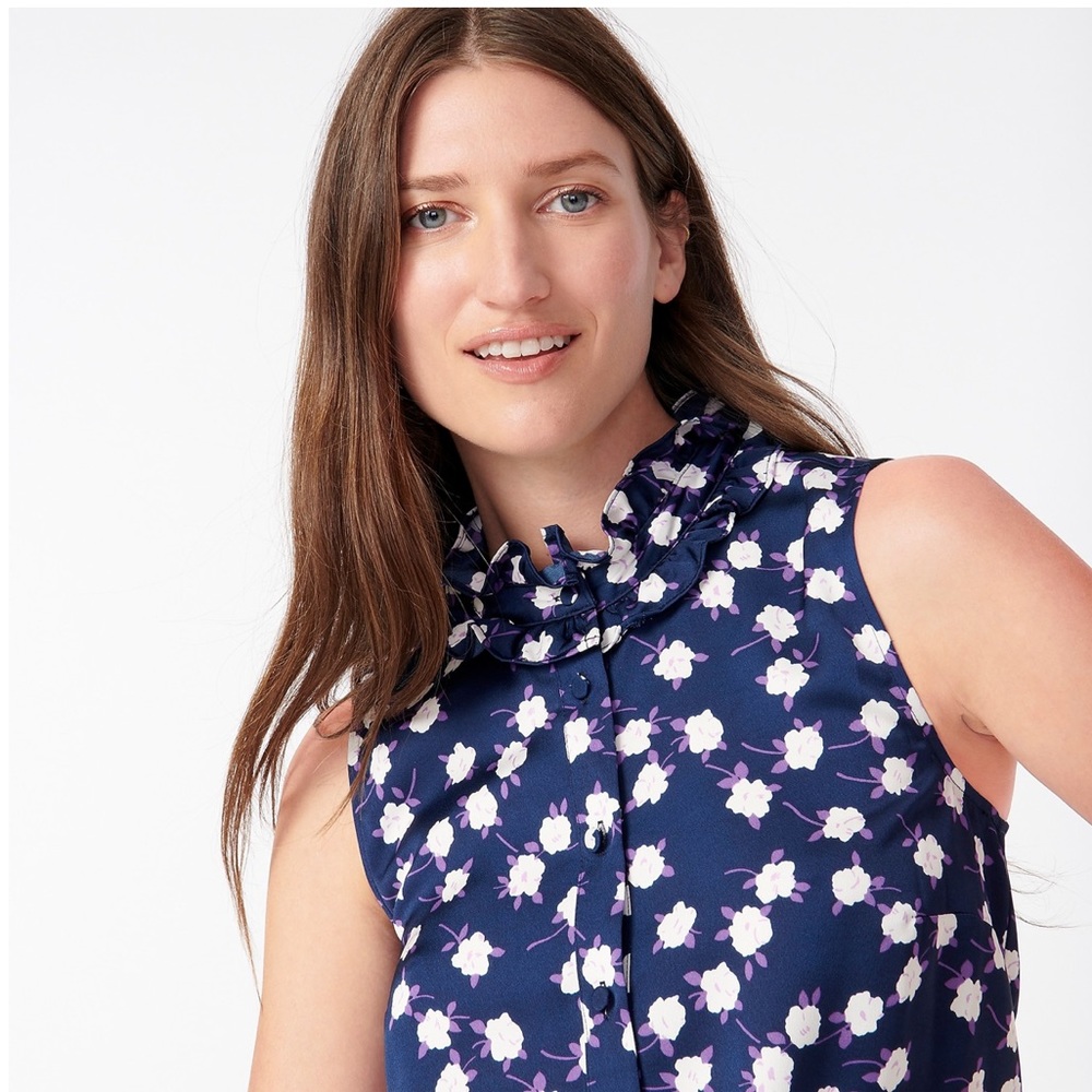 J. CREW Ruffleneck sleeveless top